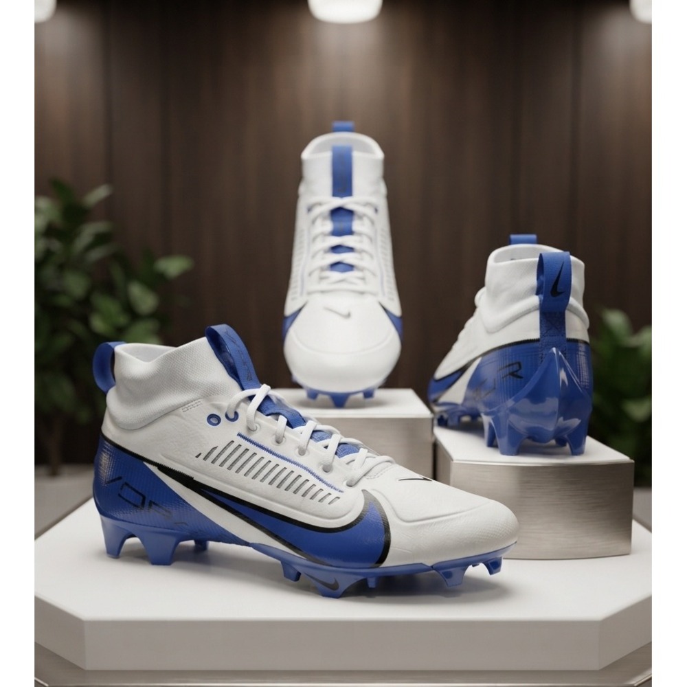 Nike Vapor Edge Pro 360 2 Football Cleats White Royal Blue FQ4044-102 Mens 6.5